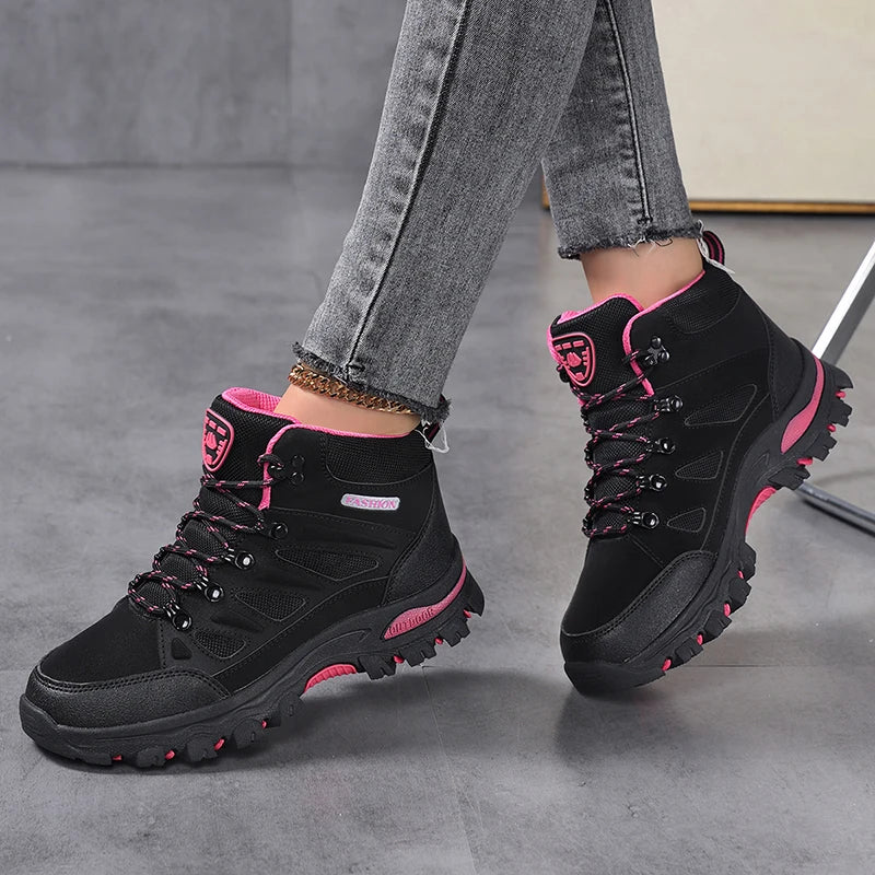 Women's Outdoor Hiking Shoes Waterproof Trekking Camping Trail Boots Non-slip Durable Mountain Climbing Shoes Women Ankle Boots
