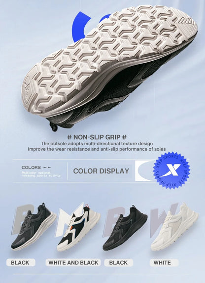 Xtep Men's Running Shoes Sports Shoes Men's Lightweight Shock Absorption Casual Shoes Student Shoes 879119110110