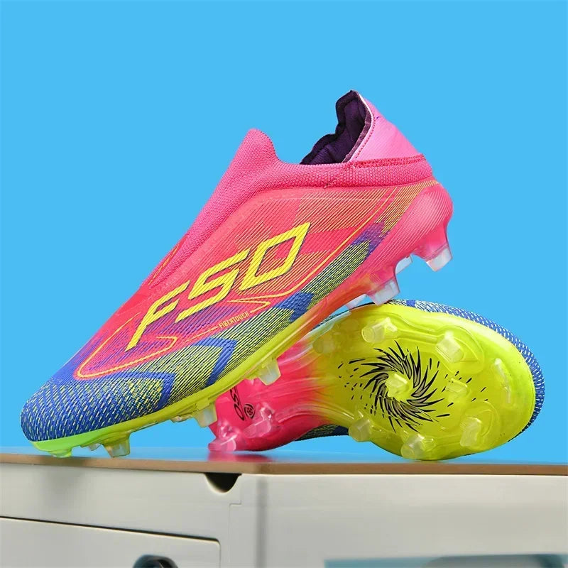 Nouvelles chaussures de football pour hommes, chaussures de match en extérieur, baskets de soccer, chaussures montantes de haute qualité, crampons antidérapants pour futsal et terrain synthétique, meilleures ventes