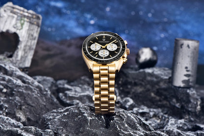 Zegarek PAGANI DESIGN Moon – luksusowy męski chronograf kwarcowy w sportowym stylu, szafirowe szkło z powłoką antyrefleksyjną, luminescencyjny wyświetlacz