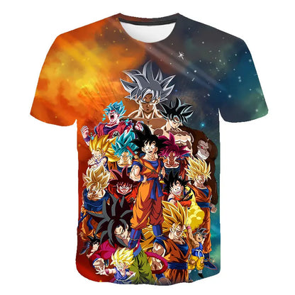 Men's T-shirts Dragon Ball Z T-shirt Boys Clothes Children's Clothing Summer Short Sleeve Kids Cartoon Tee Tops Baby Boy T Shirt