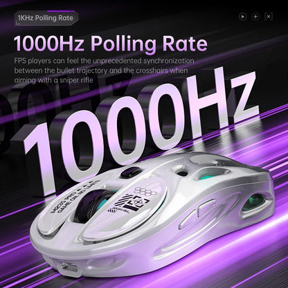 Draadloze 2.4G tri-mode RGB-gamingmuis met hol, lichtgewicht ontwerp, Chroma-verlichting, bekabeld, Bluetooth, e-sports muiscontroller