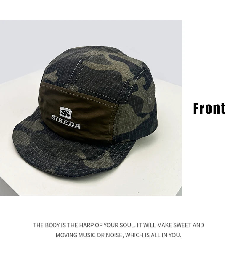 New Unisex CAMO Quick Drying Letter Embroidery Baseball Hats Sunshade Color Block Breathable Personal Peaked Caps Versatile ins