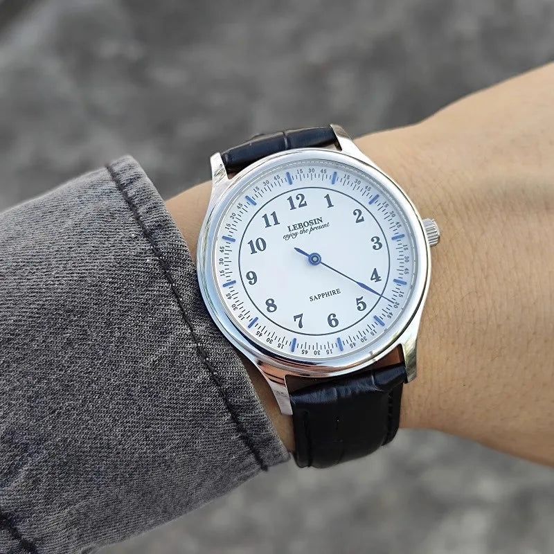 Single needle independent blue needle minimalist fashion personality sapphire mirror waterproof quartz watch for men