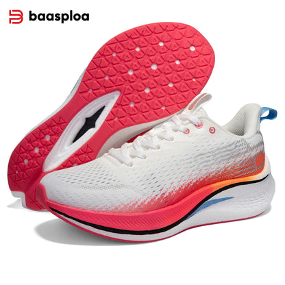 Baasploa Damen-Laufschuhe für Profis, Outdoor, Carbon-Platte, rutschfeste Sportschuhe, Damen-Freizeitschuhe, atmungsaktive Jogging-Sneaker