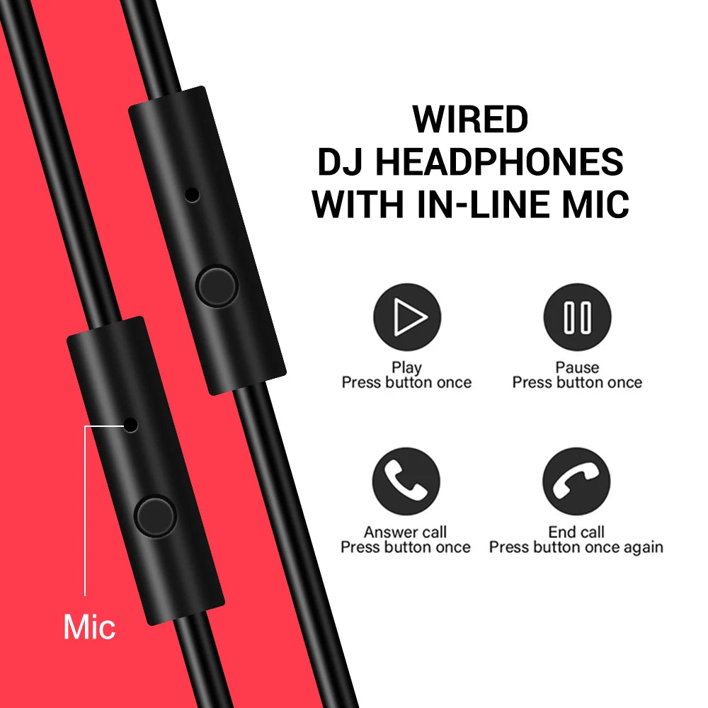 OneOdio Wired Over-Ear DJ Studio Headphones with Microphone – 40mm Driver Mixing & Monitoring Headset for Gaming & Recording