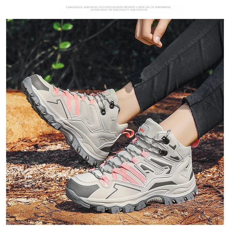 2025 New Hiking Shoes Unisex Outdoor Hiking Sports Shoes Camping Boots Ladies Waterproof Walking Shoes Non-slip Hiking Shoes