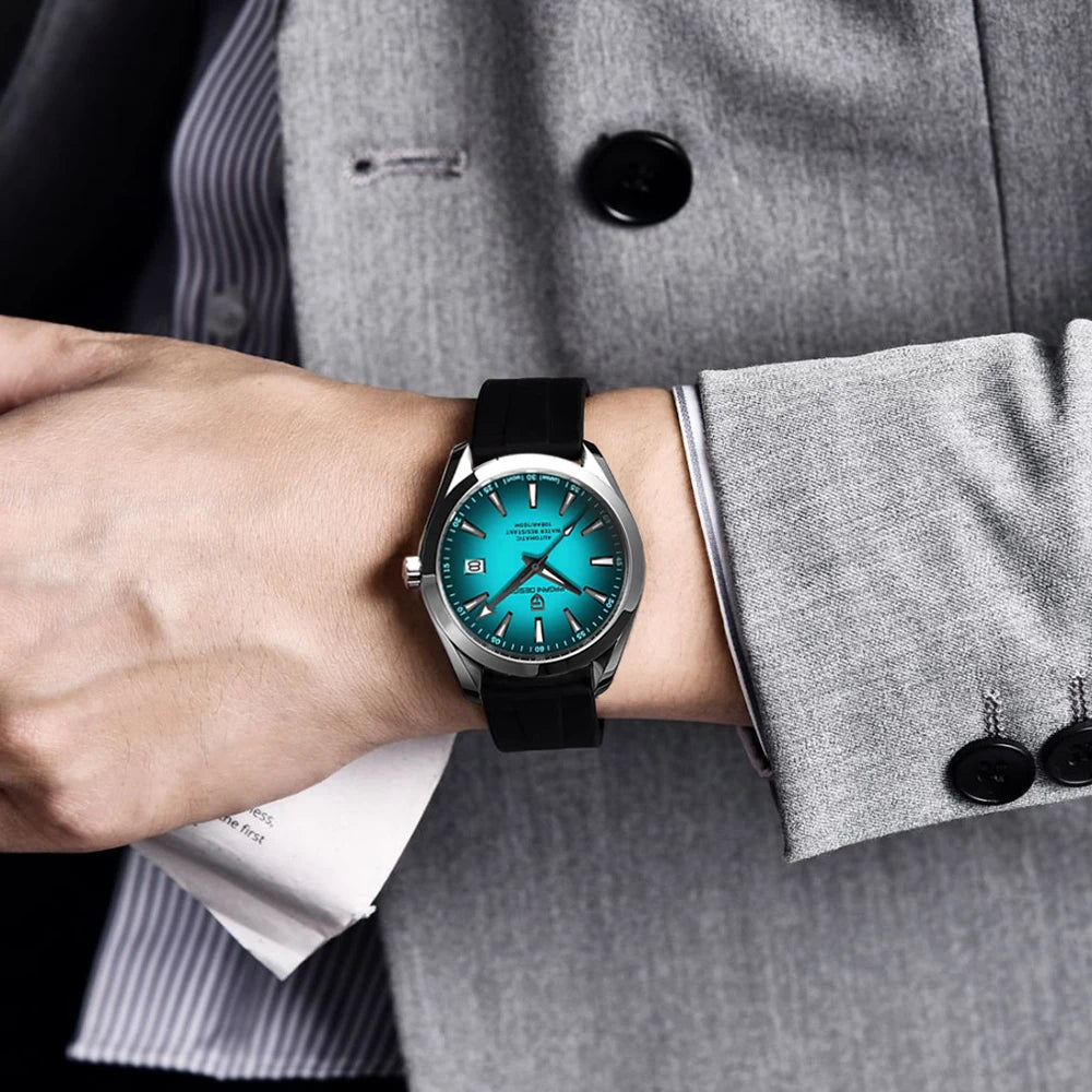 PAGANI DESIGN luxury men’s watch – Mechanical automatic model (calibre 8215), stainless steel, water-resistant, with date display and luminescent hands