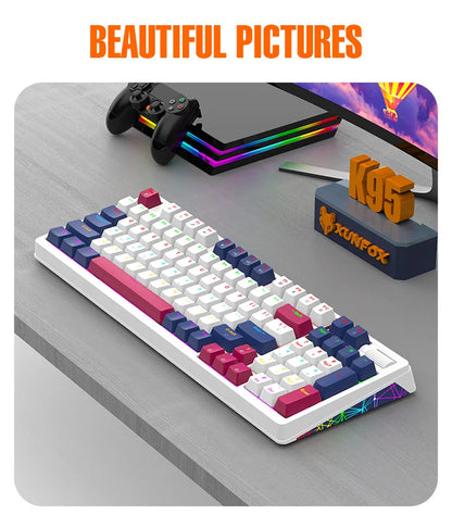 Wireless Mechanical Keyboard 96 Keys 100% Layout Spanish Russian Korean Arabic Mechanical Keyboard Bluetooth RGB K95 2000mAh