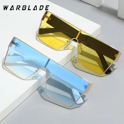 WarBLade Retro Square Sunglasses Men Women 2025 Luxury Brand Designer One Piece Decoration Sun Glasses Men Travelling Eyewear