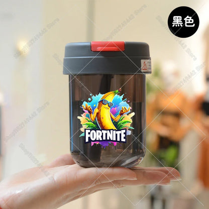 Game Fortnites Mini Straw Cups School Student Plastic Water Bottle Children Leak-proof Coffee Milk Cups Travel Outdoor Office