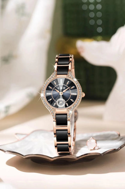 Watch for Women Brand Retro Light Luxury Waterproof Diamond Inlaid High Quality Stainless Steel Female Fashion Clock Watch