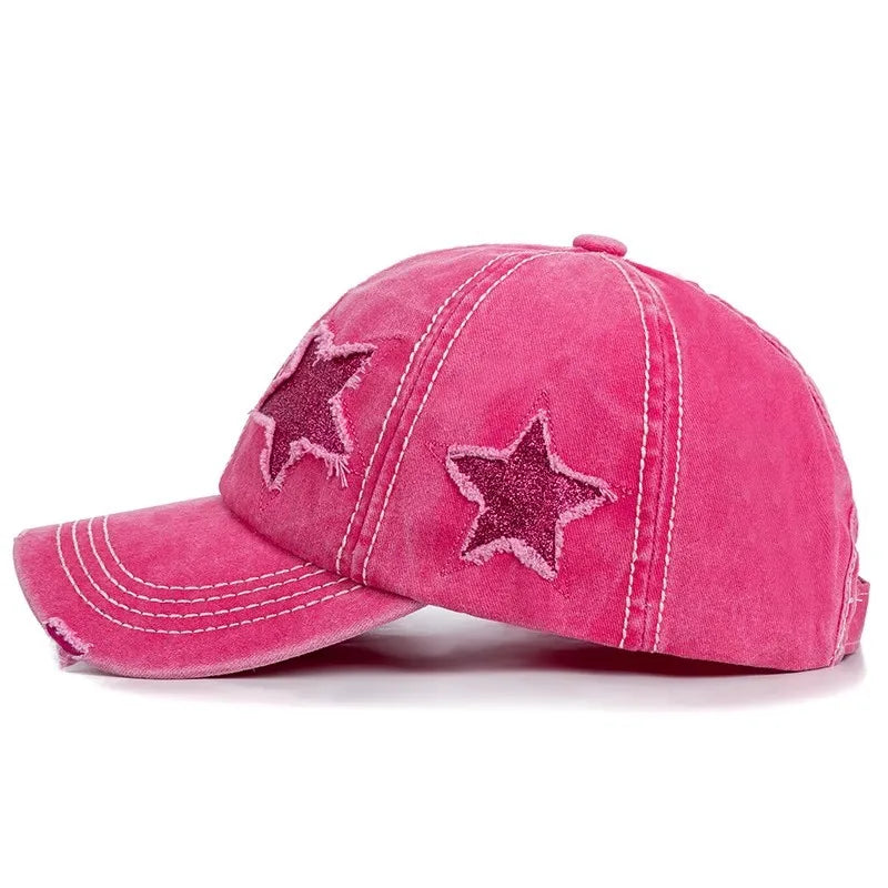 Retro Y2K Star Washed Denim Hole star Baseball cap Snapback Hats Autumn Summer fishing Hat Men Women Caps Casquette hats Gorras