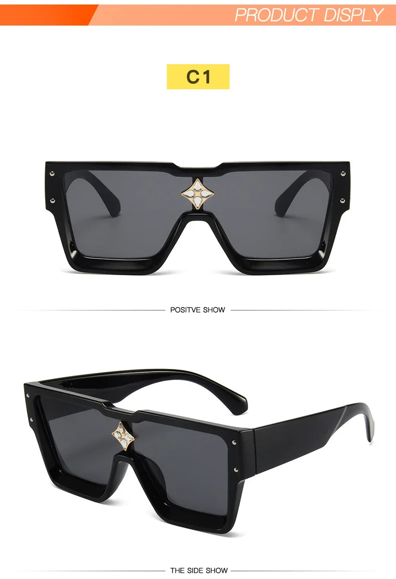 Stylish Cyclone Luxury Sunglasses for Men Women Brand Designer Square Sun Glasses Driving Aviation Fashion Shades UV400