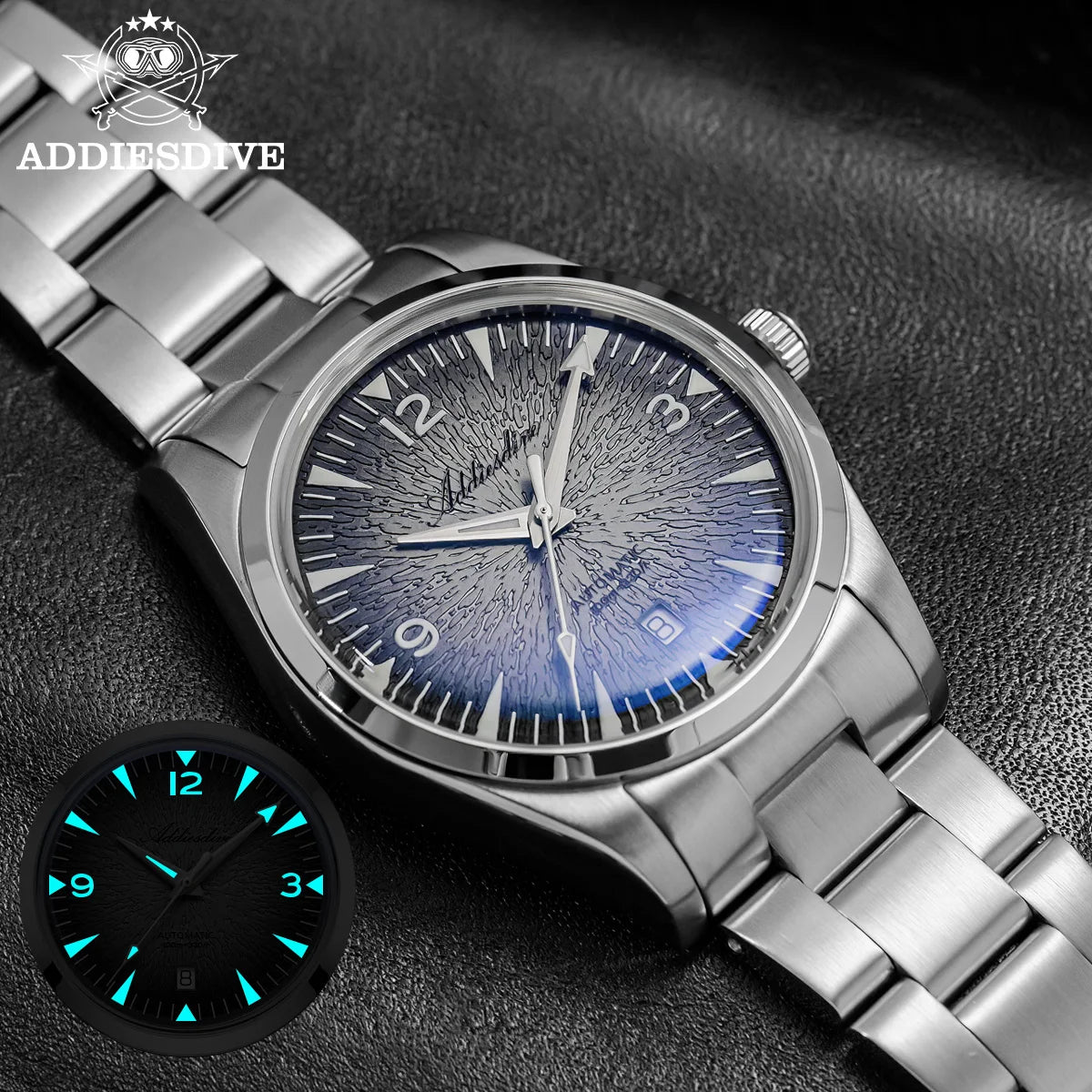 Reloj de buceo para hombre ADDIESDIVE AD2508, luminoso, resistente al agua 100M, acero inoxidable 316L, movimiento 8215, reloj mecánico automático