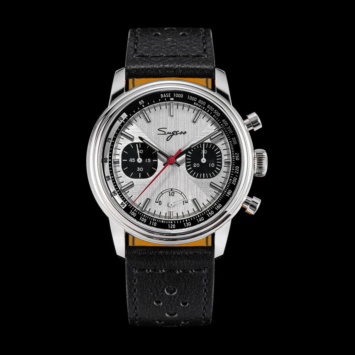 Sugess Men's Pilot 1963 Wristwatch ST1906 Chronograph Handwind Movement Domed Sapphire Waterproof Power Reserve Lume V2