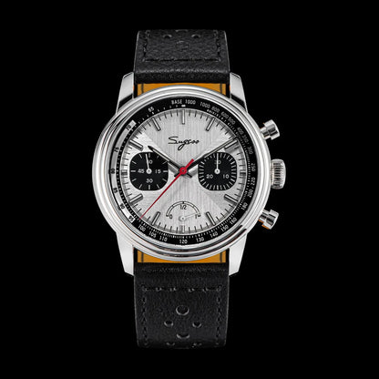 Sugess Men's Pilot 1963 Wristwatch ST1906 Chronograph Handwind Movement Domed Sapphire Waterproof Power Reserve Lume V2