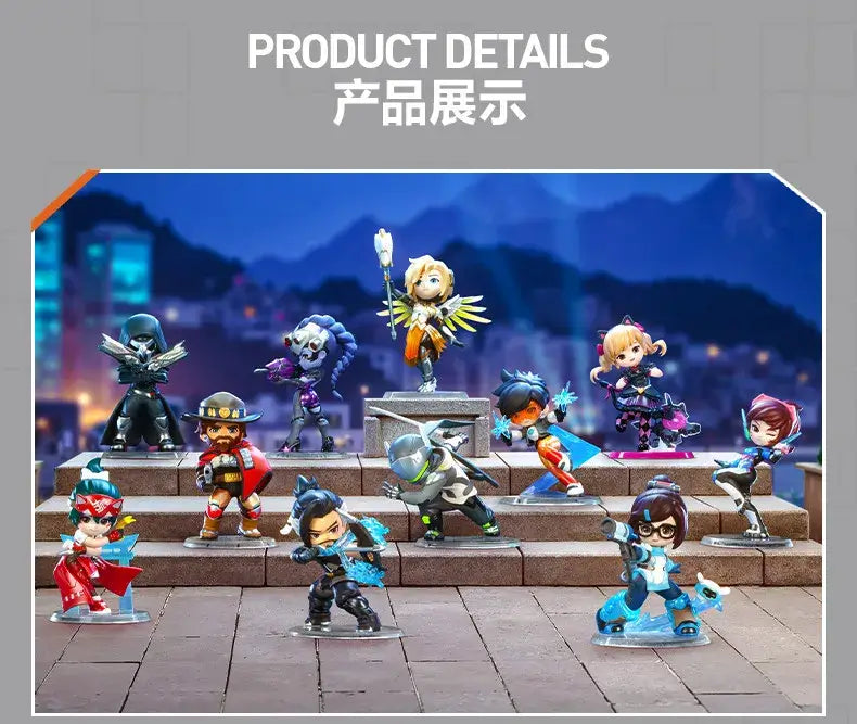 POP MART Seria Overwatch „Play of The Game” – Cutie surpriză originală cu conținut aleatoriu – Figurine drăguțe de anime, ornamente și figurine de acțiune