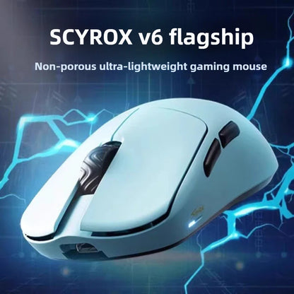 SCYROX V6 Wireless Gaming Mouse 40g Ultra-Light, PAW3950 Sensor, 24,600 DPI, 8KHz Polling Rate, 750 IPS, 2.4GHz Esports Gaming Mouse