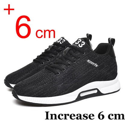 Men's Increase Insole 6CM Sports Casual Height Shoes Size 48 Men's Sneakers Elevator Shoes Hidden Heels Breathable Heightening Shoes