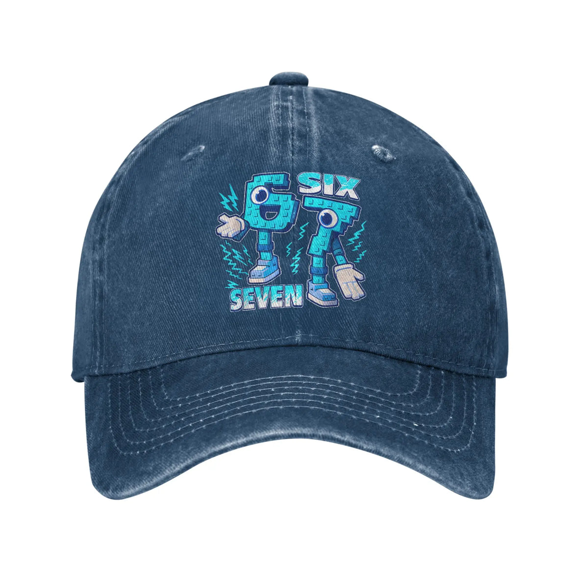Casquette de baseball « Funny Meme 67 Six Seven 6 7 Italian Brainrot » pour le sport en plein air et au soleil – Casquette trucker délavée pour homme, design classique