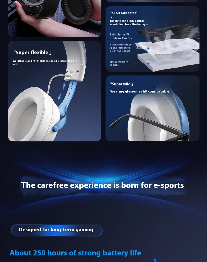 MCHOSE V9 Pro Wireless Gaming Headset – Bluetooth Noise Cancelling Headphones with Microphone, Low Latency Audio & Deep Dynamic Sound