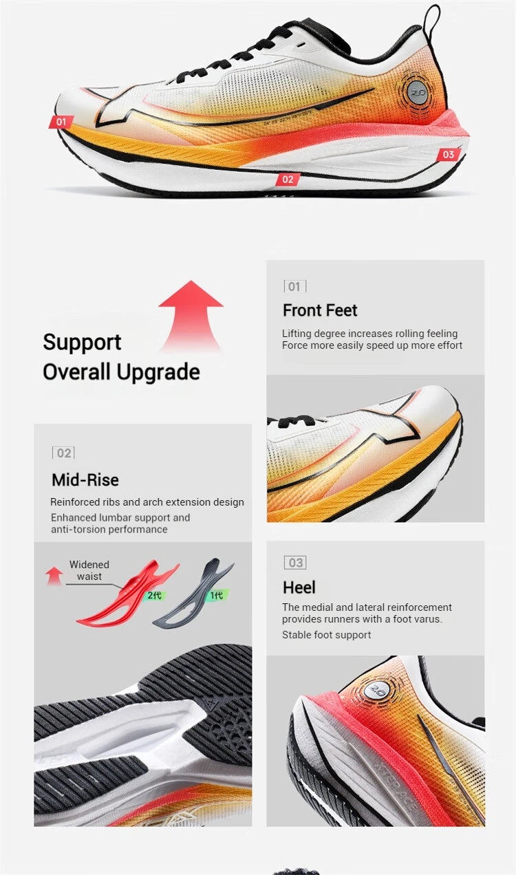 Xtep One Piece Model 2.0/1.0 Men Running Shoes  Autumn Comfortable Stability Cushion Rebound Racing Sneakers 876319110073