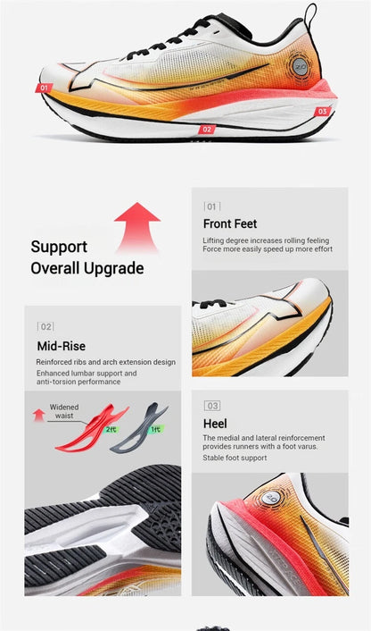Xtep One Piece Model 2.0/1.0 Men Running Shoes  Autumn Comfortable Stability Cushion Rebound Racing Sneakers 876319110073