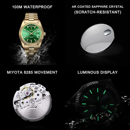 CADISEN DD40 Men's Watches Luxury Automatic Watch Men AR Sapphire Glass Mechanical Wristwatch Men 10Bar MIYOTA 8285 Movement 2023 New