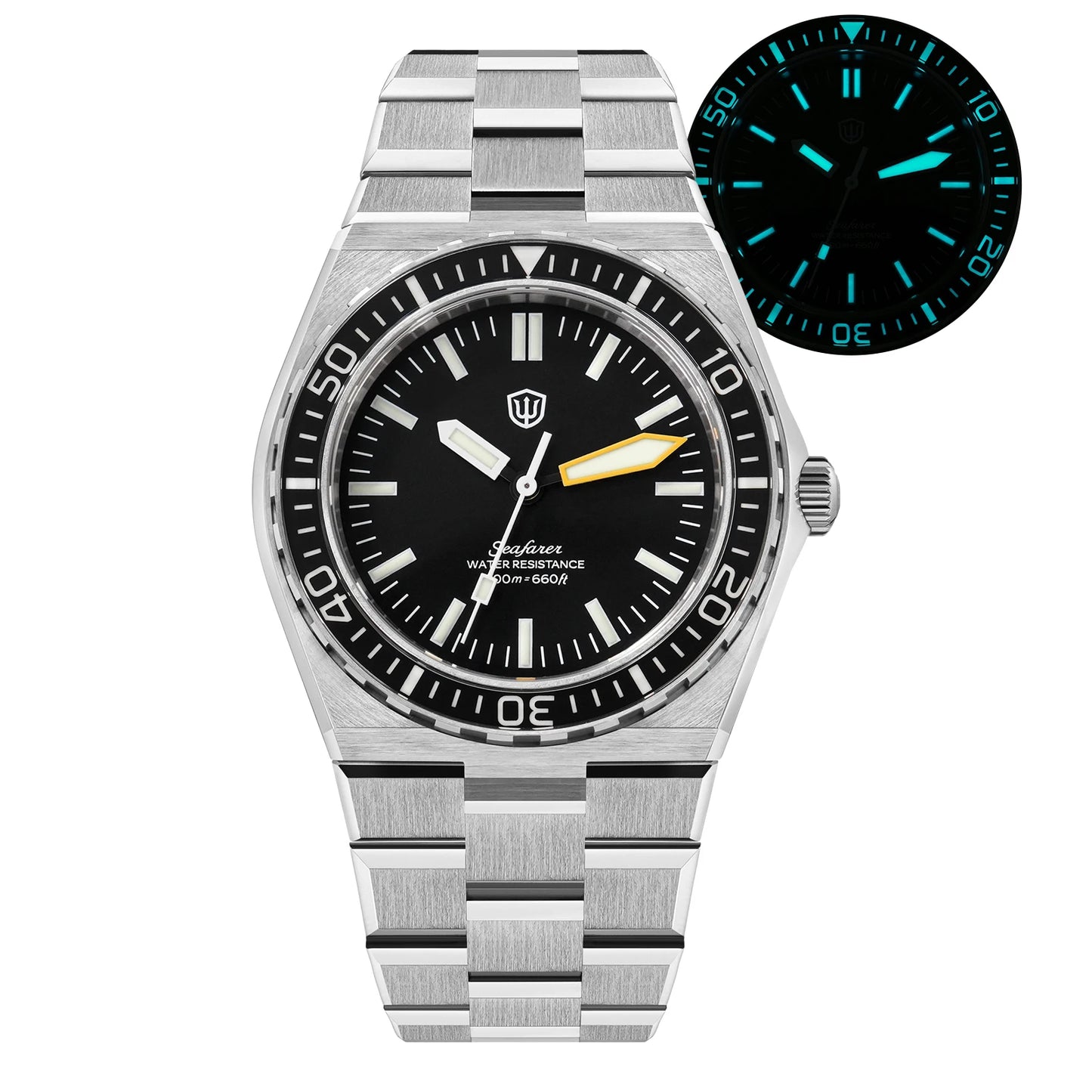 Watchdives WD0017 41mm Quartz Dive Watch Sapphire Crystal 200M Waterproof Ronda 515 VH31 Sweep Second BGW9 Lume Stainless Steel