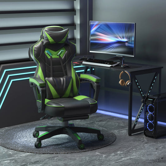 Vinsetto Ergonomic Racing Gaming Chair Reclining Office Chair with Footrest, Adjustable High Back PU Leather Computer Chair for Home & Office