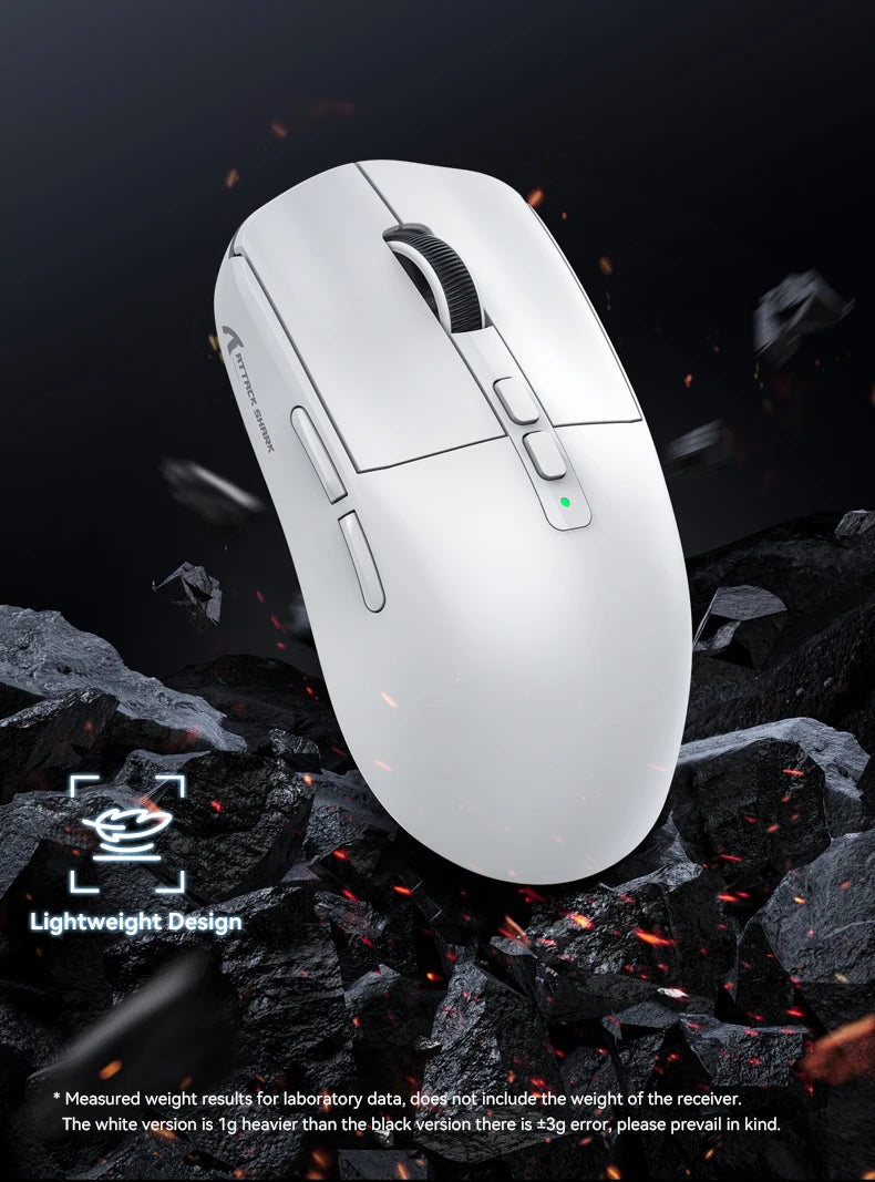 Attack Shark X6 Lightweight Wireless Gaming Mouse with 3 Mode Up to 26K DPI RGB Backlight Charging Base for Laptop Deskbtop