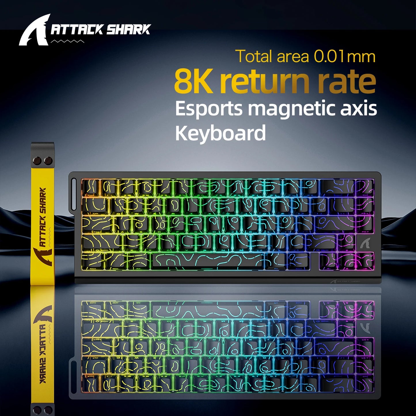 Tastiera a switch magnetici ATTACK SHARK X68HE cablata e FREEWOLF F68 cablata F68Pro wireless per gaming professionale 8K Hz 0.01mm Rapid Trigger