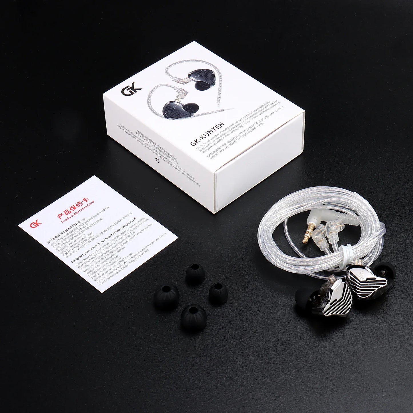 KZ GK Kunten HiFi IEM Earphones 1DD Dynamic Driver In-Ear Earbuds with 2-Pin Detachable Cable, Metal Audiophile Gaming Headset