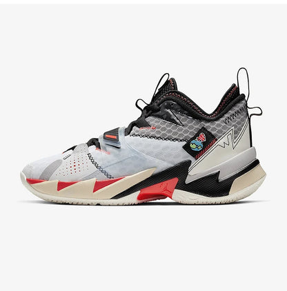 Ténis de basquetebol Nike Genuine JORDAN para homem, cano médio, almofadados e duráveis CD3002-101