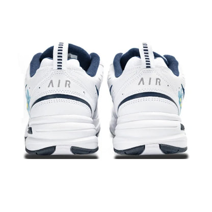 Adidași personalizați Nike Air Monarch 4 Crushed Ice Blue Floral Ink Splatter – pantofi de alergare pentru bărbați, cu talpă joasă
