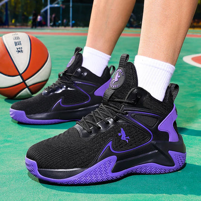 Chaussures de basket-ball pour hommes, respirantes, avec amorti, antidérapantes, résistantes à l'usure, chaussures de course, chaussures de sport pour la salle de sport, baskets de basket-ball pour hommes.