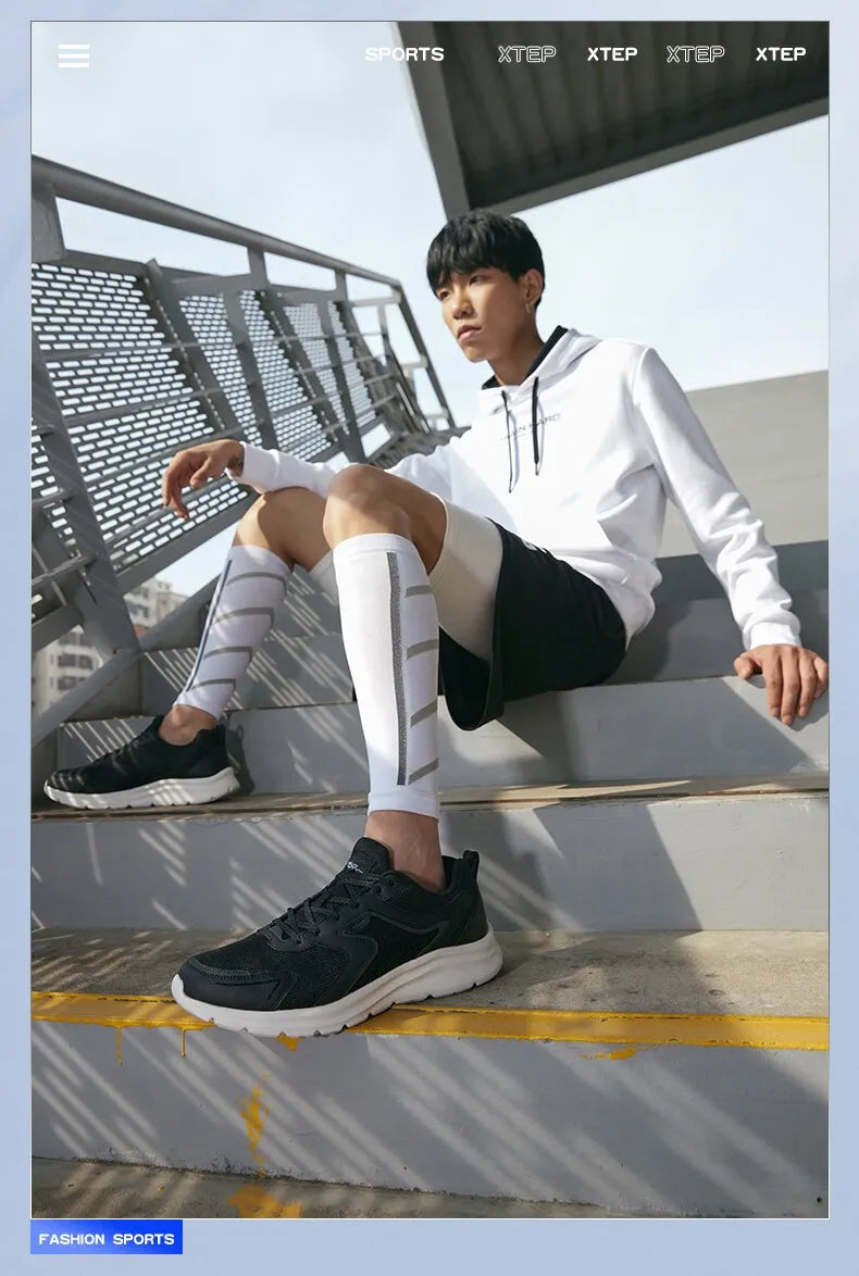 Xtep Men's Running Shoes Sports Shoes Men's Lightweight Shock Absorption Casual Shoes Student Shoes 879119110110