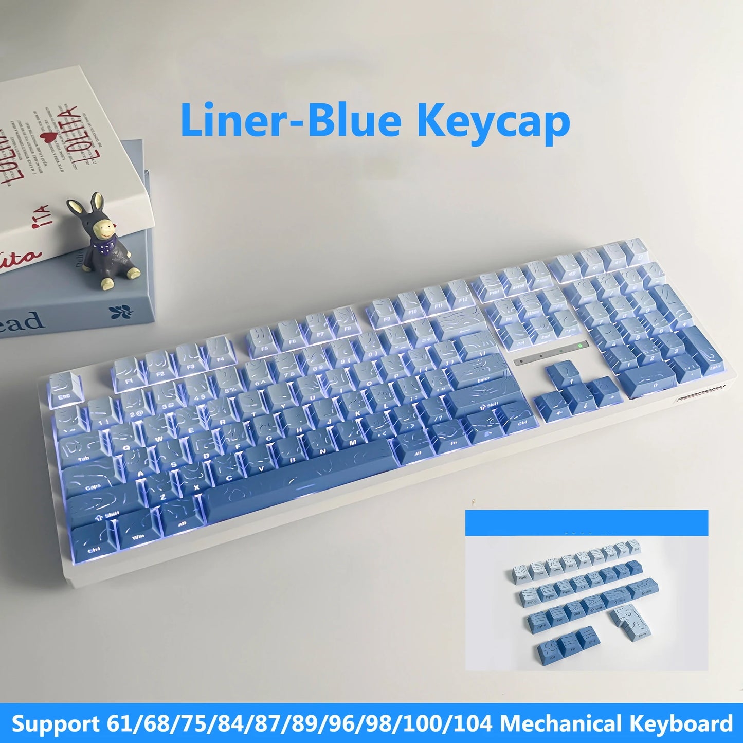 Topographic 4.0 Side Printed Keycaps Cherry Profile Double Shot PBT Keycaps for MX Switch Mechanical Keyboard with ISO Enter Shine Through Keycaps