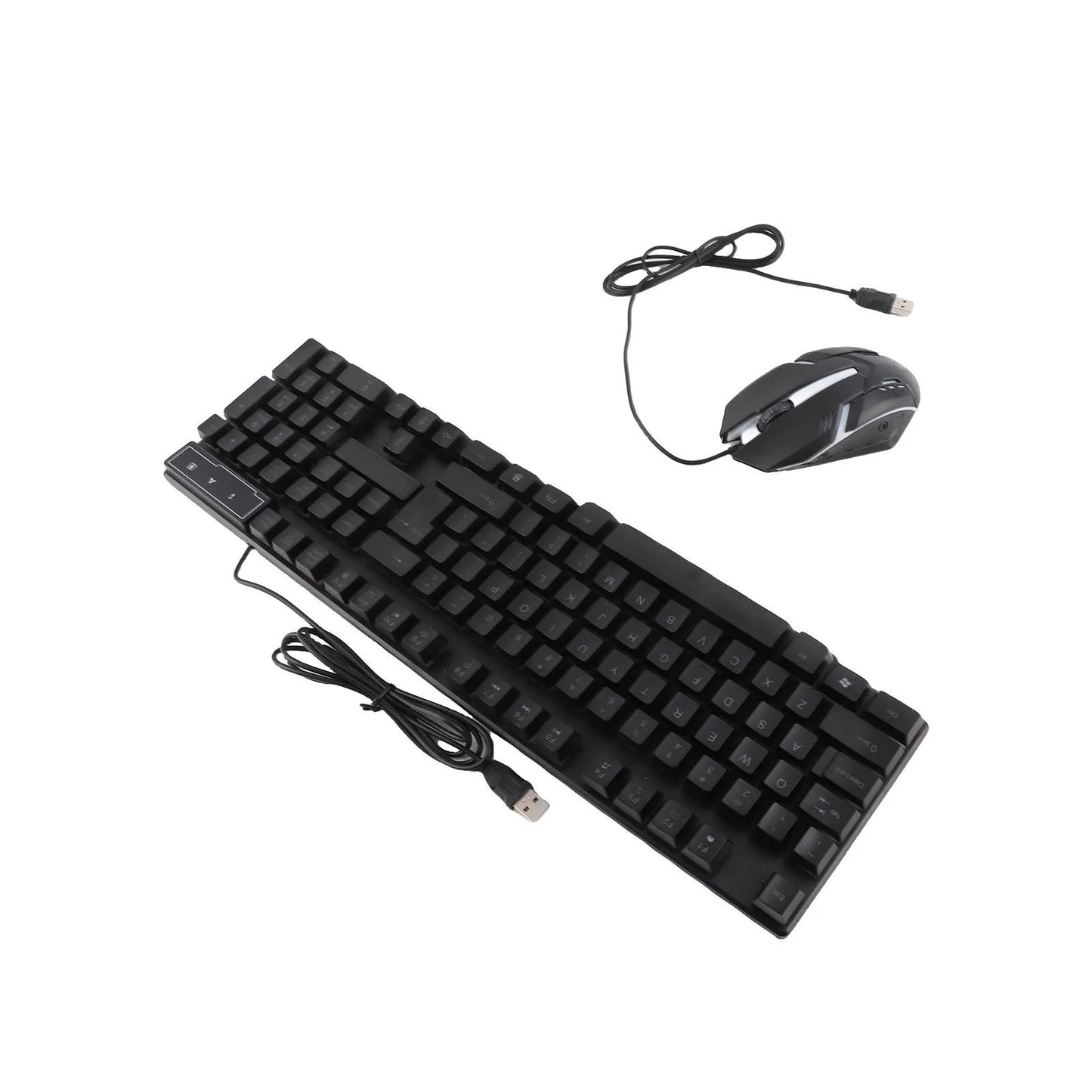 Keyboard Mouse Combo 4-piece Gaming Combo Ergonomic 104 Keys Keyboard 4-color Breathing Light Mouse Headset Anti-slip Mouse Pad