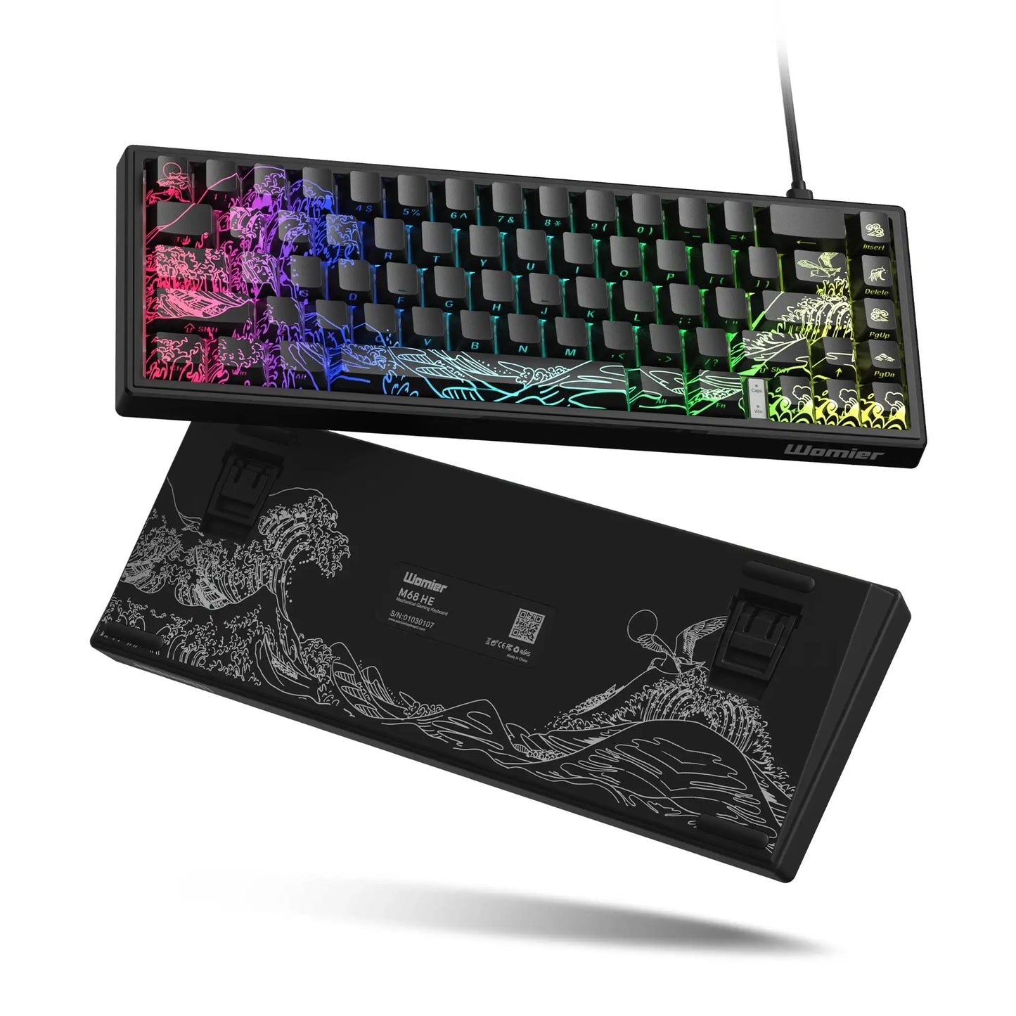 Womier M68 HE Rapid Trigger Keyboard Hall Effect Gamer Keyboard Wired RGB Custom Mechanical Keyboard with Magnetic Switch for PC