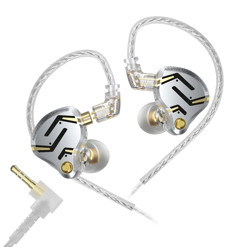 KZ ZS12 PRO 2 Hybrid IEM Earphones – HiFi Bass Wired Gaming Earbuds with Super-Linear Drivers