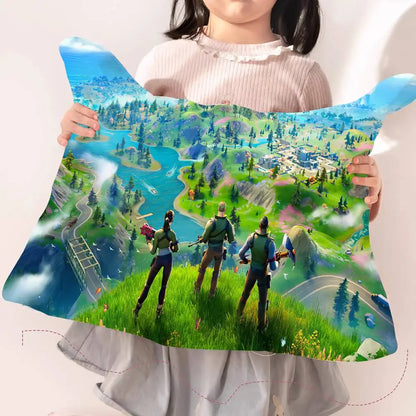 Cartoon-Game F-FortniteS aus schnelltrocknendem Polyester, rutschfest, hochwertiges Kissenhandtuch, rutschfester Kissenbezug, sicher befestigt.