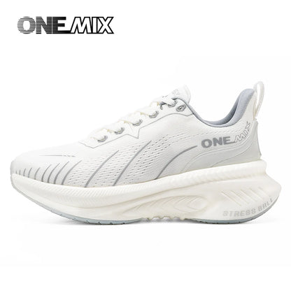 ONEMIX Nouvelles chaussures de course à amorti pour hommes, adaptées aux coureurs intensifs, à lacets, sportives, pour femmes, antidérapantes, d'extérieur, athlétiques, baskets pour hommes