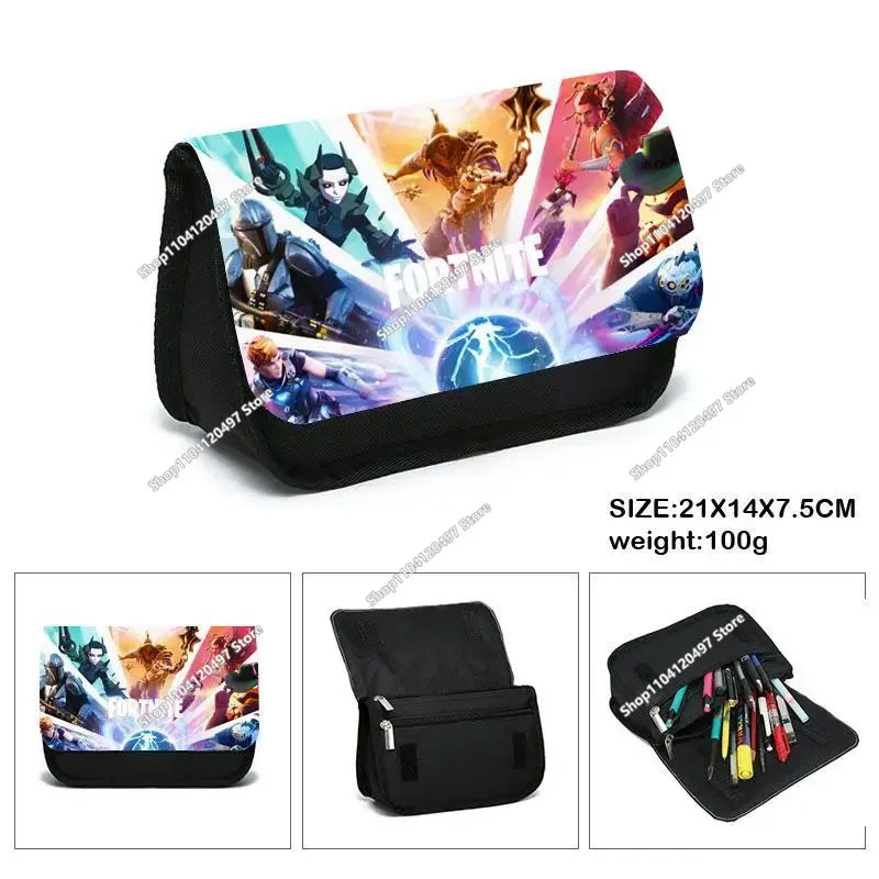 New Fortnite Pencil Case Cartoon Figure Printed Pencil Bags Cute Pencil Cases Boys School Supplies Children Birthday Gifts