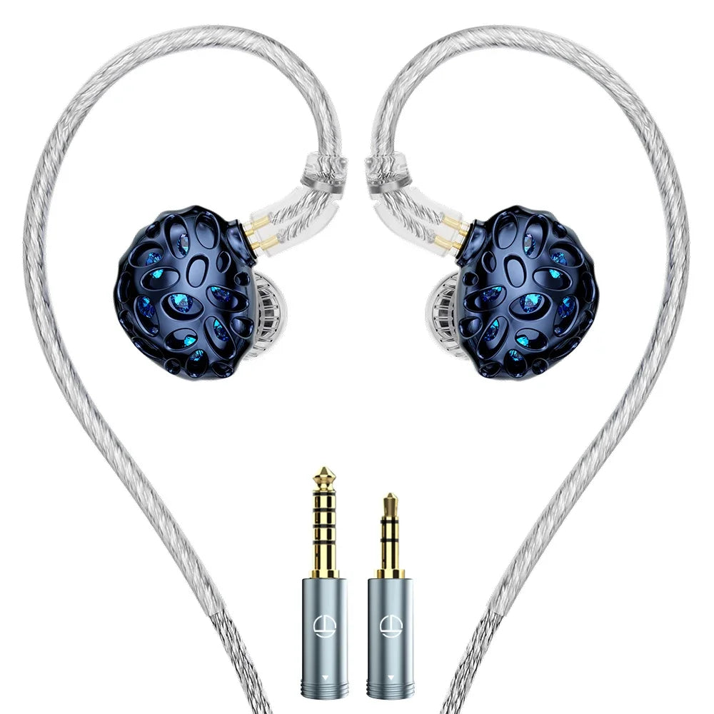 Écouteurs intra-auriculaires TRN Whale Shark IEM, 3DD + 1 transducteur planaire, câble hybride Litz en cuivre monocristallin, 3 embouts de réglage, prise interchangeable 3,5/4,4 mm