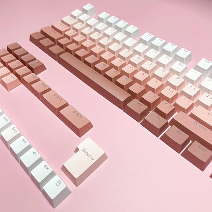 Gradient backlit RGB Gamer Keycaps For Mx Switch Mechanical Keyboard OEM Profile PBT Keycap White Blue ISO Layout Key caps DIY