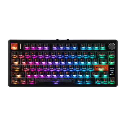 EPOMAKER TH80 V2 PRO 75% ANSI US Layout Wired/Bluetooth/2.4Ghz Wireless Mechanical Gaming Keyboard with Screen/ Knob & 10000mAh