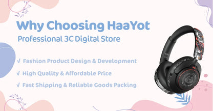 HAAYOT Wireless Gaming Headphones Bluetooth 5.3 with 53mm Titanium Drivers, 7.1 Virtual Surround Sound, Low Latency Gaming Headset for PC PS5 Mobile