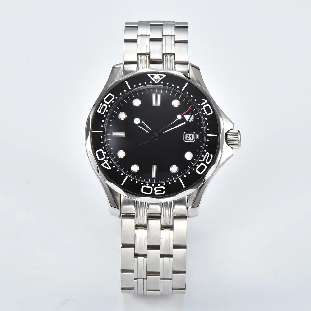 Men's Automatic Mechanical Watch 41mm Stainless Steel Waterproof Case Ceramic Bezel Men's Fashion Business Watch